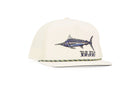 Bajio Black Marlin Flat Brim Twill Trucker