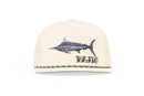 Bajio Black Marlin Flat Brim Twill Trucker Cream / ONE SIZE