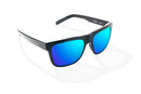 Bajio Hopedale Sunglasses Black Gloss / Blue Mirror Glass