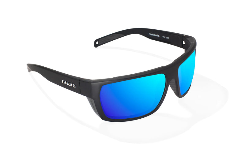 Bajio Palometa Sunglasses Black Matte / Blue Glass Lens