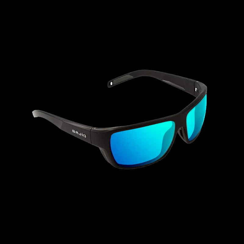 Bajio Rigolets Sunglasses Black Matte / Blue Glass Lens