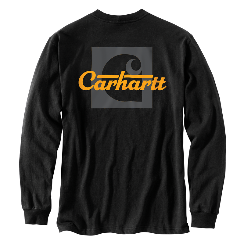 Carhartt Loose Fit Heavyweight Long Sleeve Pocket Graphic Script T-Shirt