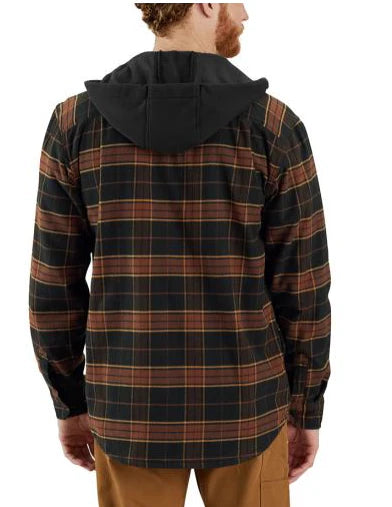 Carhartt Relaxed-Fit Flannel Lined Hood Shirt Jacket