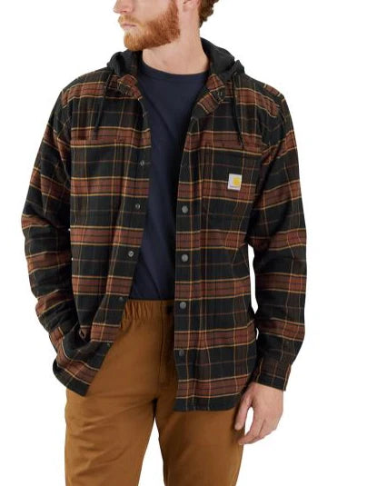 Carhartt Relaxed-Fit Flannel Lined Hood Shirt Jacket