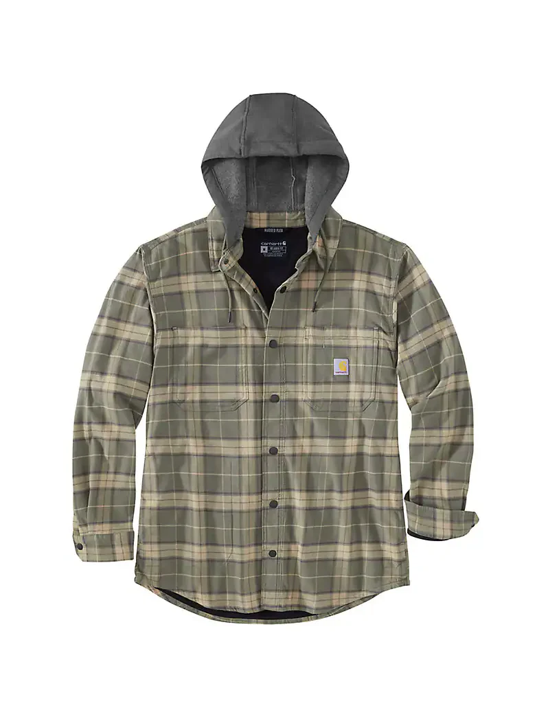 Carhartt Relaxed-Fit Flannel Lined Hood Shirt Jacket