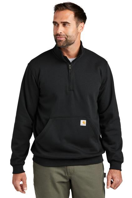 Carhartt 105294 Midweight Quarter-Zip Mock Neck Sweatshirt Black / 2X-Large