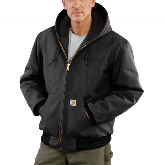 Carhartt J140 Men Quilt Flannel-Lined Duck Active Jacket Black / 2X-Large