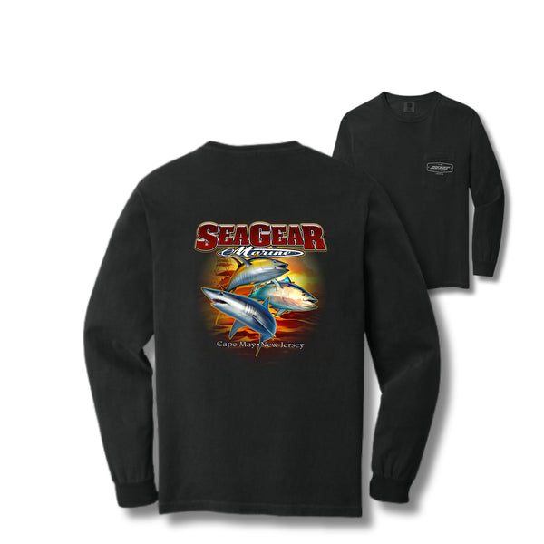 Sea Gear 3 Fish Long Sleeve Mens