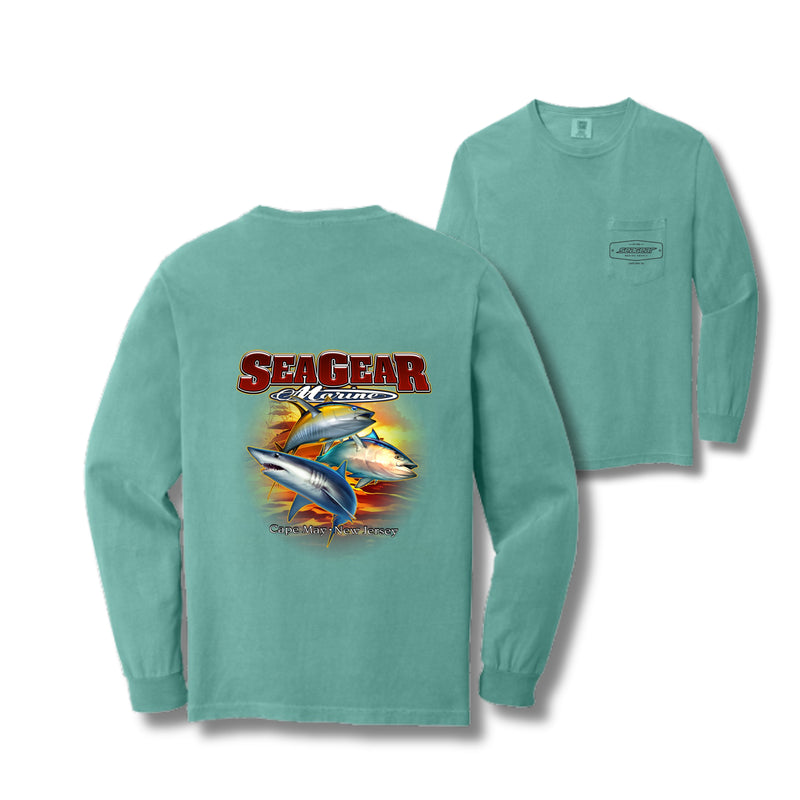 Sea Gear 3 Fish Long Sleeve Mens