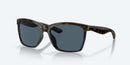 Costa Del Mar Anaa Sunglasses Shiny Olive Tortoise On Black / Grey Polycarbonate Lens