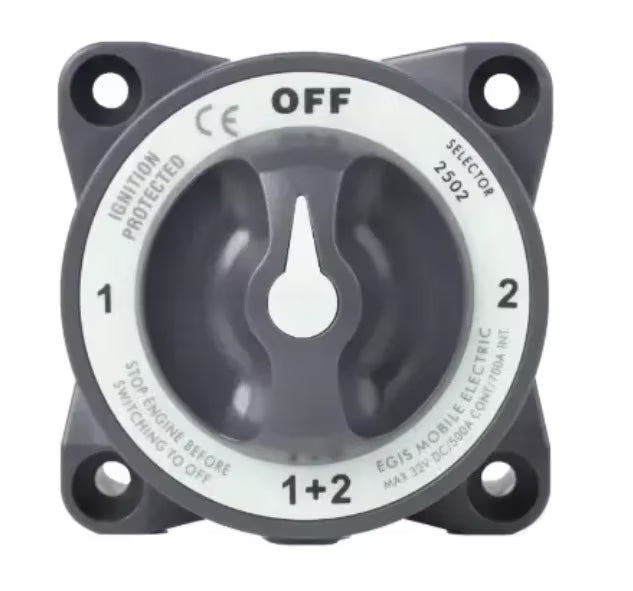 EGIS 2502 Heavy Duty-Series 600A  Battery Selector Switch Off/1/Both/2