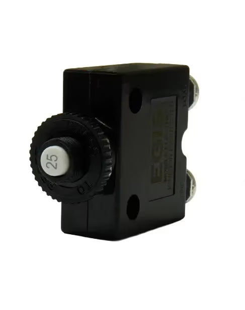 EGIS Push Button Panel Mount Circuit Breaker Screw Terminals 25 Amp Retail Pack
