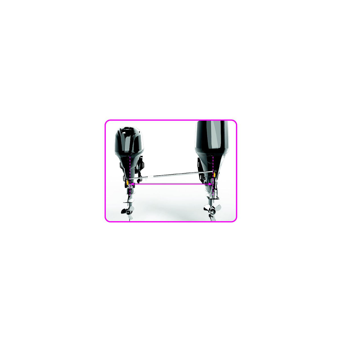 EZ-Steer Universal Auxiliary Outboard Steering System - 19-22" C-C, 4" Offset