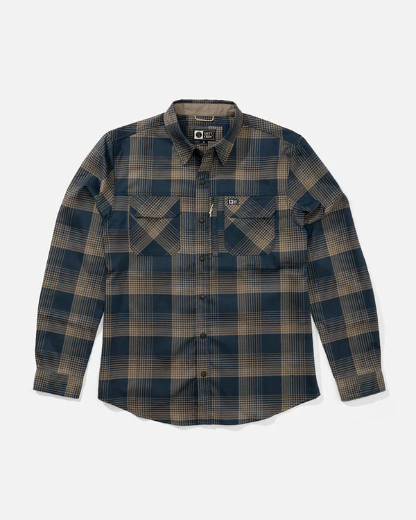 Salty Crew Fathom Ls Tech Flannel Midnight Navy / L