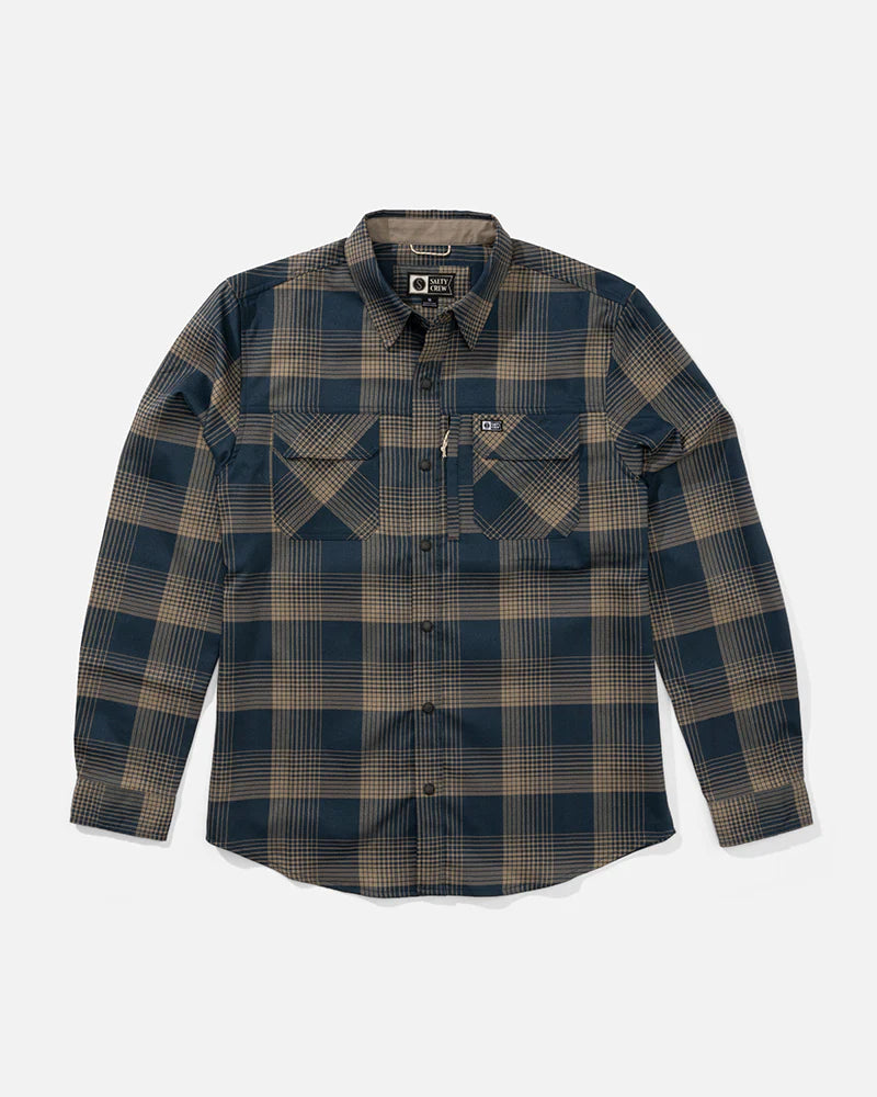 Salty Crew Fathom Ls Tech Flannel Midnight Navy / L