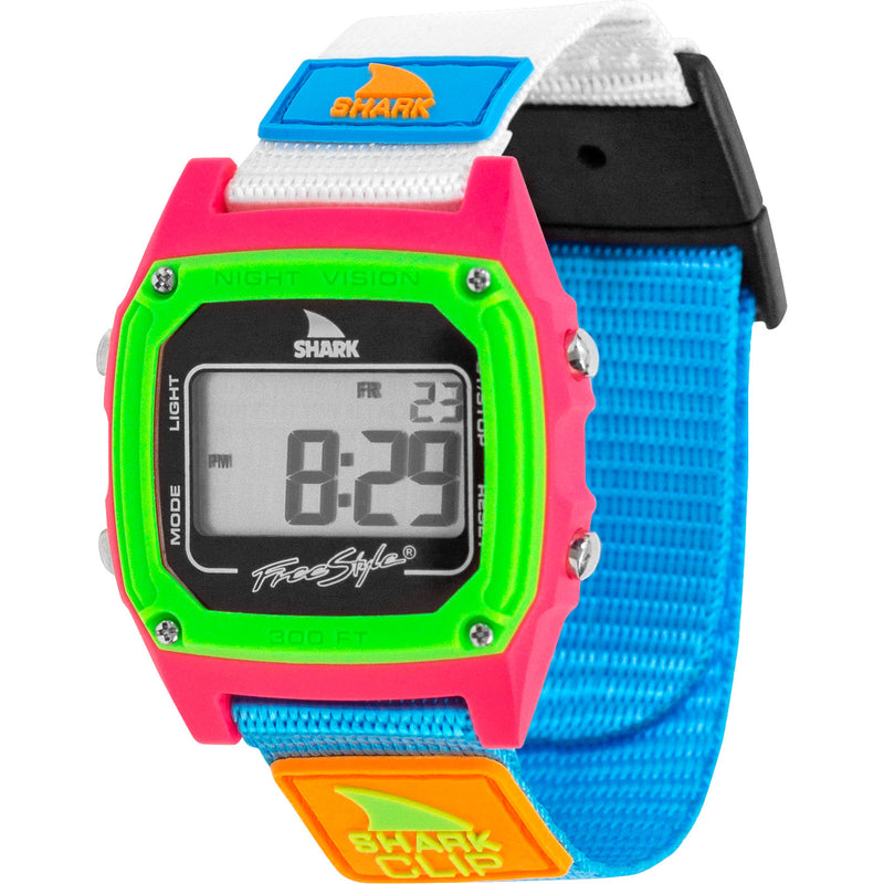 Freestyle Shark Classic Clip, Black / Neon, Style: 10006644, 20MM Nylon Band w/ Clip, Case Width: 38MM, 100M Water Resistant