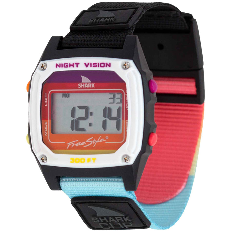 Freestyle Shark Classic Clip, Rainbow Licorice, Style: FS101120, 20MM Polyester Band w/ Clip, Case Width: 38MM, 100M Water Resistant