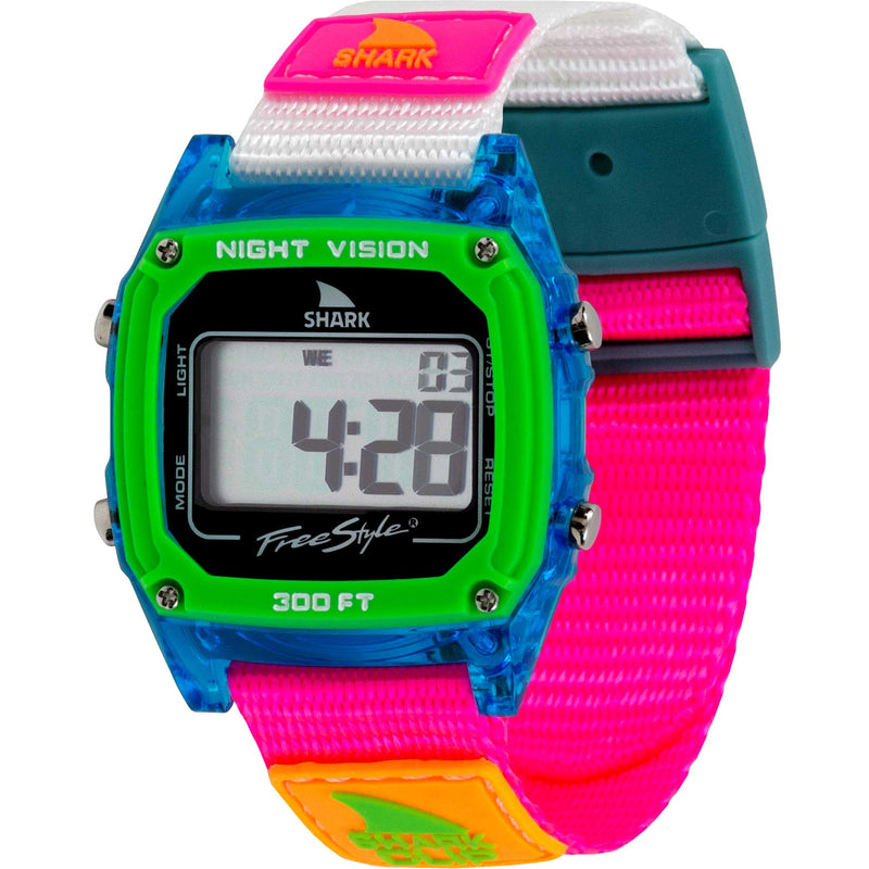 Freestyle Shark Classic Clip, Black Neon 3.0, Style: FS101176, 20MM Nylon Band w/ Clip, Case Width: 38MM, 100M Water Resistant
