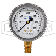 Dixon - Liquid Filled Lower Mount Stainless Case Pressure Gauge