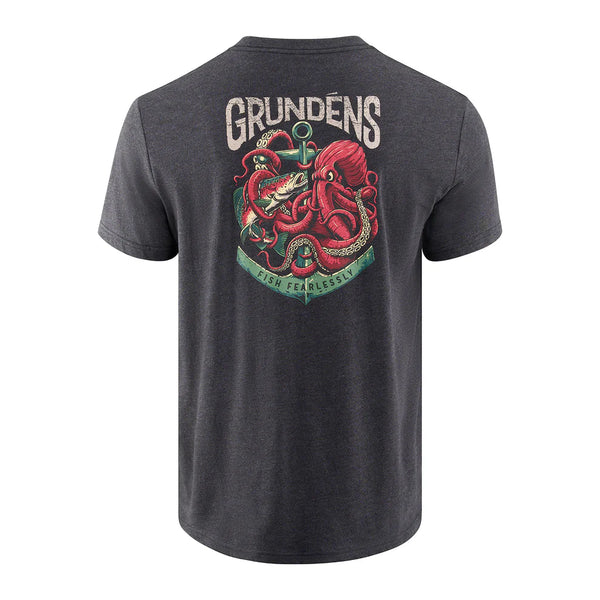 Grundens Octo-Trout Short Shirt T-Shirt Heather Charcoal / 2X-Large