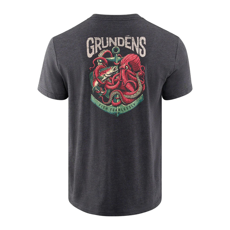 Grundens Octo-Trout Short Shirt T-Shirt Heather Charcoal / 2X-Large