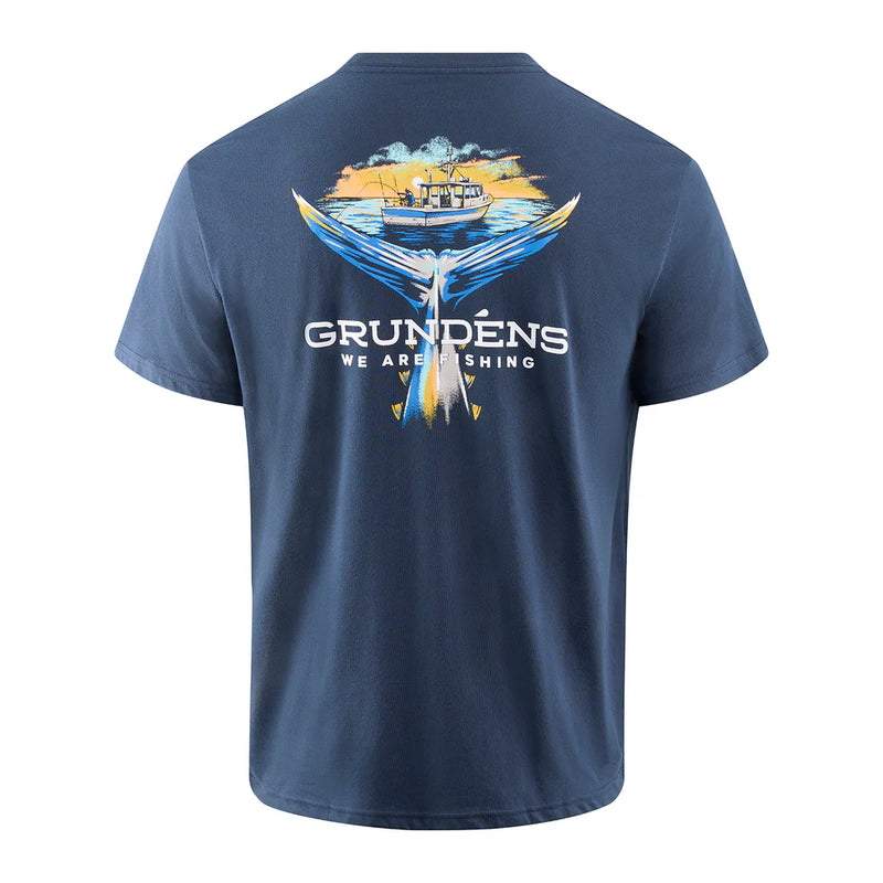 Grundens Tuna Tailscape Short Sleeve T-Shirt Dark Navy / 2X-Large