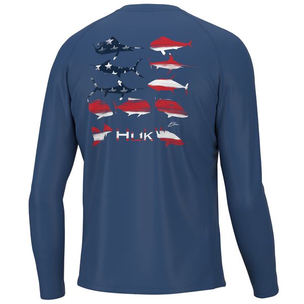 Huk Pursuit KC Flag Fish LS Shirt