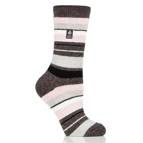 Heat Holders Women's Multi-striped Lite Peony Crew Socks