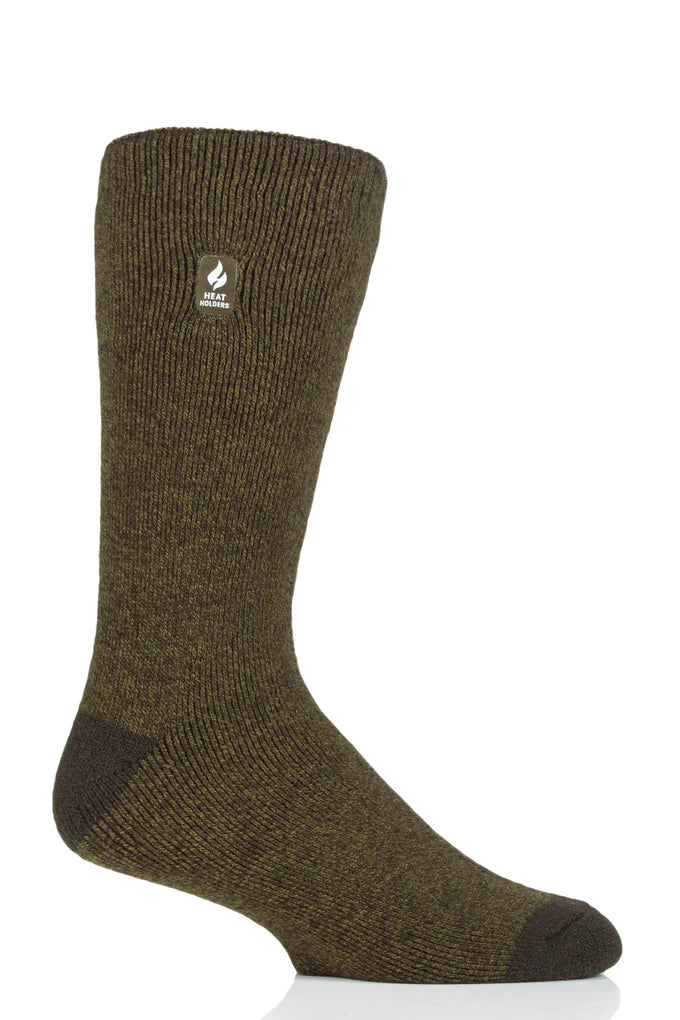 Heat Holders Lite Fieldfare Twist Crew Sock Forest Green / US 7-12