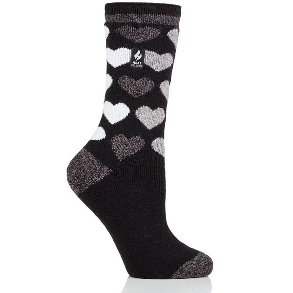 Heat Holders Womens Lite Jennifer Jacquard Heart Crew Sock Denim / US 5-9