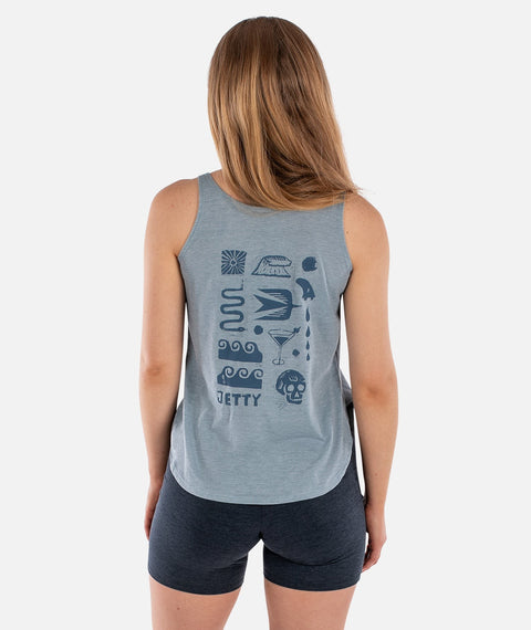 Jetty - Runes Slouchy Tank — XS / Light Blue