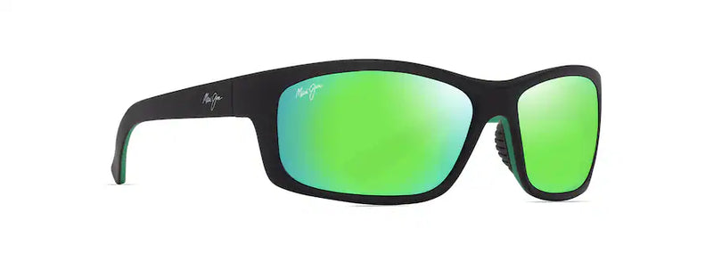 Maui Jim Kanaio Coast Sunglasses Matte Soft Black with White Blue / Neutral Grey Lens