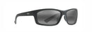 Maui Jim Kanaio Coast Sunglasses Matte Soft Black with White Blue / Neutral Grey Lens