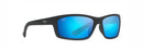 Maui Jim Kanaio Coast Sunglasses Matte Soft Black with White Blue / Neutral Grey Lens