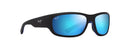 Maui Jim Maukele Sunglasses Matte Black Blue / Blue Hawaii Lens