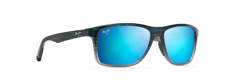 Maui Jim Onshore Sunglasses Blue Black Stripe Fade / Blue Hawaii Lens