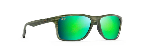 Maui Jim Onshort Sunglasses Olive Stripe Fade / Maui Green Lens
