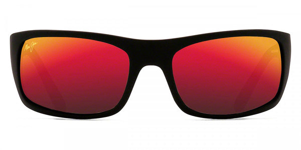 Maui Jim Peahi Sunglasses Matte Black / Hawaii Lava Lens