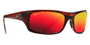 Maui Jim Peahi Sunglasses Matte Black / Hawaii Lava Lens