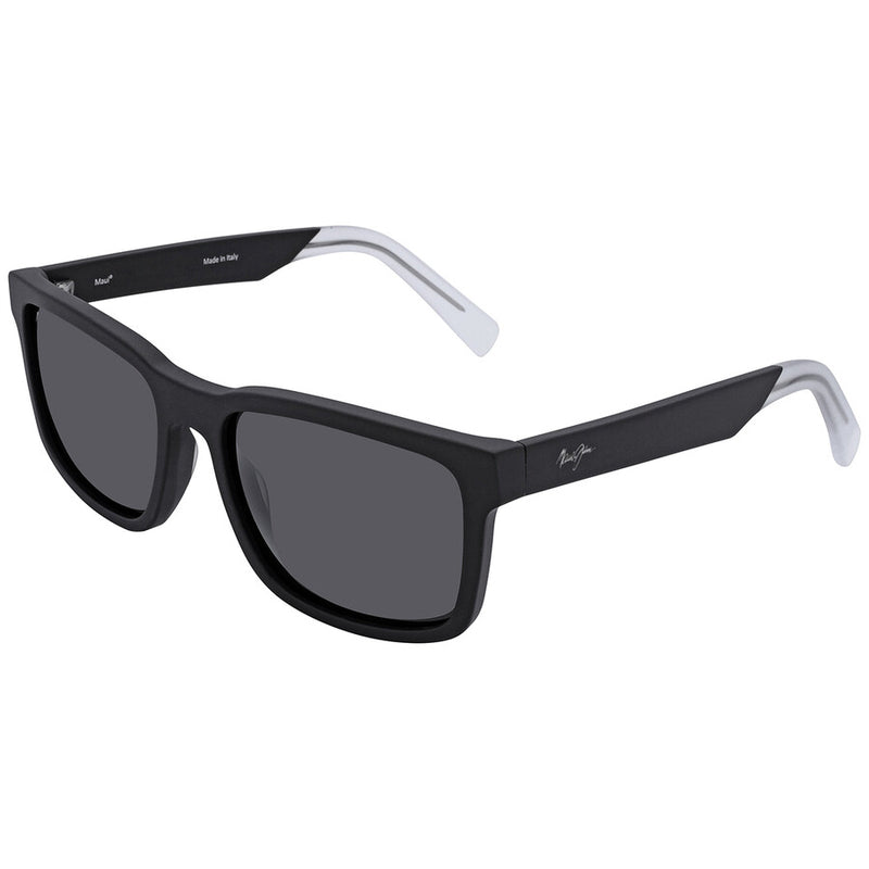 Maui Jim Stone Shack Sunglasses Matte Black with Crystal Tips / Neutral Grey Lens