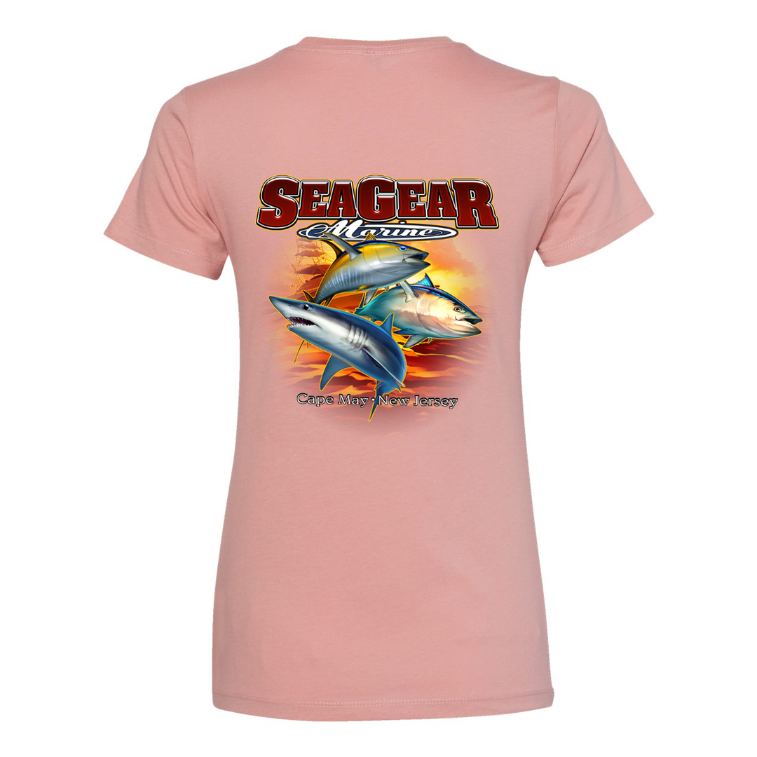 Sea Gear Apparel - 3 Fish Short Sleeve Women