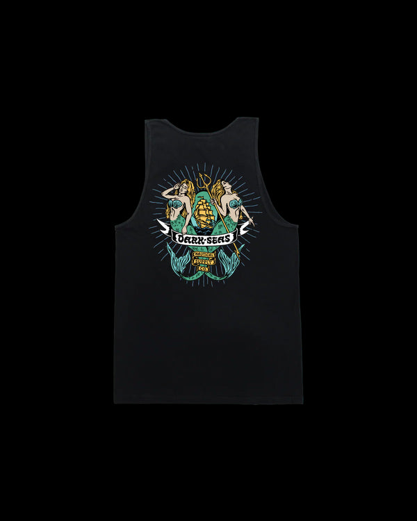 Dark Seas Sea Songs Pigment Tank Black / 2X-LARGE