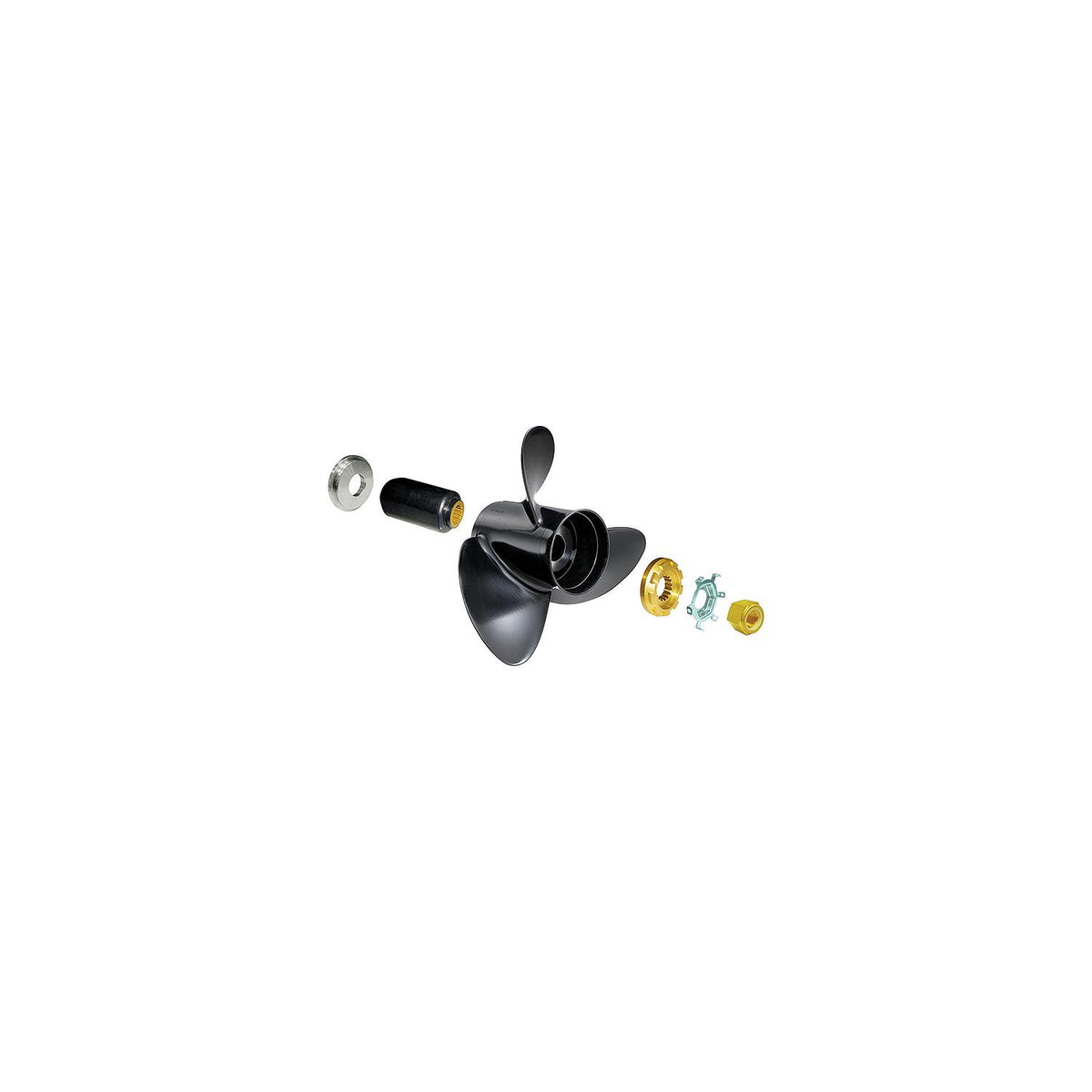 Solas 941114009 Rubex Aluminum Interchangeable Hub 3-Blade Propeller, RH, 14 x 9
