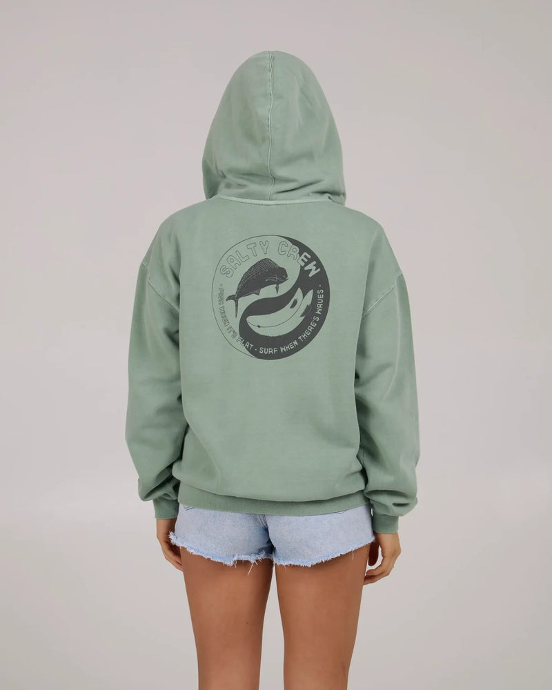 Salty Crew  Fishin Yang Zip Hoody Sage / Small