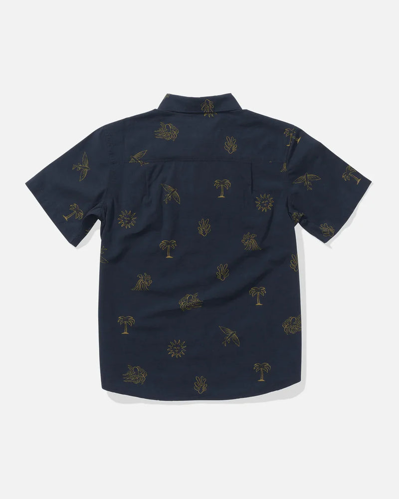 Salty Crew  Good Vibes Boys Short Sleeve Woven Navy / Medium