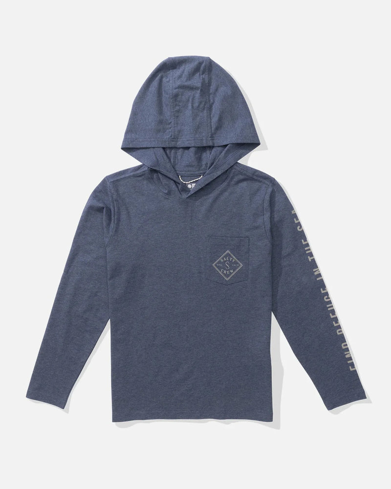 Salty Crew  Tippet Boys Hood Tech Tee Hydro / Medium