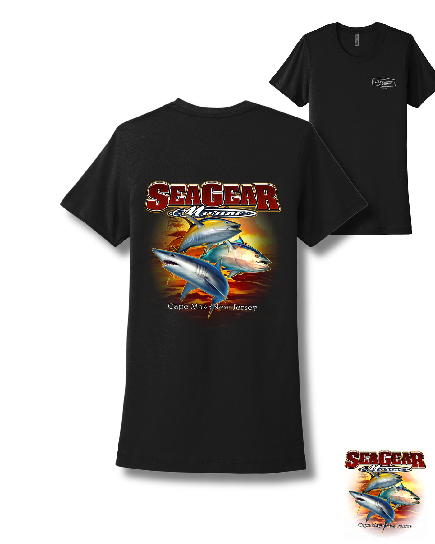 Sea Gear Apparel - 3 Fish Women's Boyfriend Short Sleeve