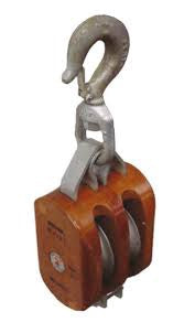 Sea Link Wood Rope Block W/ Swivel hook