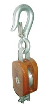 Sea Link Wood Rope Block W/ Swivel hook