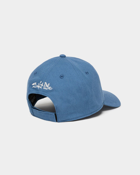 Salt Life - Sea Stars & Stripes 6 Panel Unstructured Hat Coastal Blue — OS / Coastal Blue